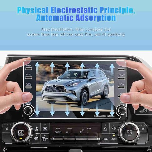 واقي شاشة GFJNFG لـ 2020-2022 Toyota Highlander Screen Protector 8 بوصة 2022 2021 2020 Highlander XSE L LE XLE Limited ملحقات الزجاج المقسى الهجين المضادة للخدش in Saudi Arabia
