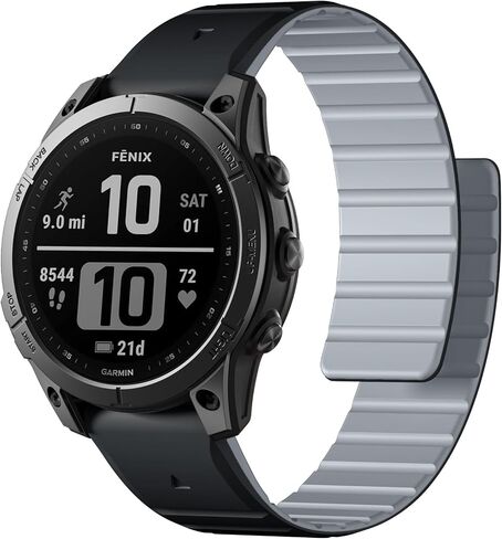 SNBLK سوار ساعة مغناطيسي من السيليكون متوافق مع Garmin Fenix ​​5/6/7، Fenix ​​6/7 Pro، Fenix ​​5 Plus حزام للرجال والنساء، سوار رياضي منفرد 22 مم لـ Garmin Instinct/Epix/Forerunner/Quatix/Approach in Saudi Arabia