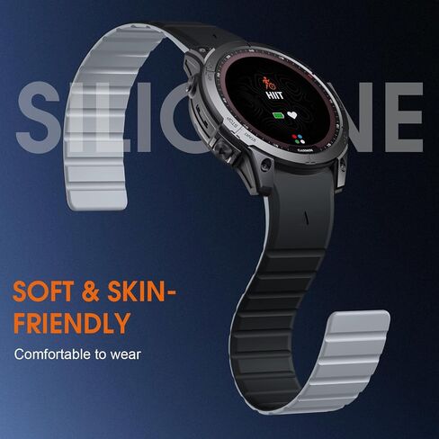 SNBLK سوار ساعة مغناطيسي من السيليكون متوافق مع Garmin Fenix ​​5/6/7، Fenix ​​6/7 Pro، Fenix ​​5 Plus حزام للرجال والنساء، سوار رياضي منفرد 22 مم لـ Garmin Instinct/Epix/Forerunner/Quatix/Approach in Saudi Arabia