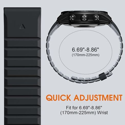 SNBLK سوار ساعة مغناطيسي من السيليكون متوافق مع Garmin Fenix ​​5/6/7، Fenix ​​6/7 Pro، Fenix ​​5 Plus حزام للرجال والنساء، سوار رياضي منفرد 22 مم لـ Garmin Instinct/Epix/Forerunner/Quatix/Approach in Saudi Arabia