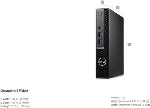 Dell OptiPlex 7000 7010 Micro Form Factor Desktop Computer, 13th Gen Intel Core i5-13500T (14 Core, up to 4.6 GHz), Intel UHD Graphics, 64GB DDR4 SDRAM, 2TB PCIe SSD, Windows 11 Pro, Black in Saudi Arabia