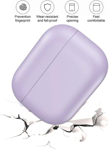 2024 Upgradation Silicon Cover Skin Compatible with Airpods Pro Ultra-Thin Soft Case Protection No Keychain (Purple) in Saudi Arabia