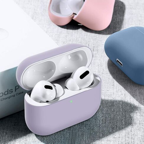 2024 Upgradation Silicon Cover Skin Compatible with Airpods Pro Ultra-Thin Soft Case Protection No Keychain (Purple) in Saudi Arabia