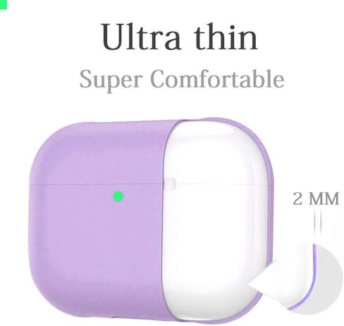 2024 Upgradation Silicon Cover Skin Compatible with Airpods Pro Ultra-Thin Soft Case Protection No Keychain (Purple) in Saudi Arabia