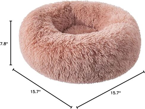 سرير SOYATER للكلاب الصغيرة والقطط، سرير للكلاب والقطط مضاد للقلق، سرير للكلاب والجراء، قابل للغسل في الغسالة، سرير فاخر ومنفوش للحيوانات الأليفة BL011 (40 سم، وردي) in Kuwait