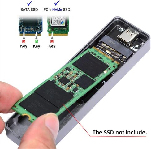 Cablecc 20Gbps USB4 Type-C USB3.2 to M.2 NVME M-Key NGFF SATA SSD PCBA Enclosure 2280/2242/2230mm Adapter RTL9220 Chipset in Saudi Arabia