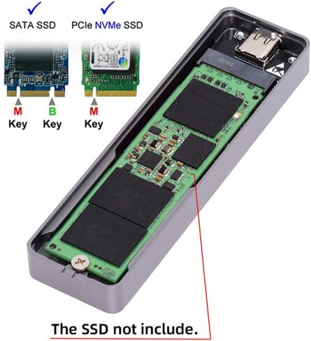 Cablecc 20Gbps USB4 Type-C USB3.2 to M.2 NVME M-Key NGFF SATA SSD PCBA Enclosure 2280/2242/2230mm Adapter RTL9220 Chipset in Saudi Arabia