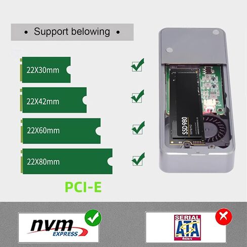 Cablecc 20Gbps USB4 Type-C USB3.2 to M.2 NVME M-Key NGFF SATA SSD PCBA Enclosure 2280/2242/2230mm Adapter RTL9220 Chipset in Saudi Arabia