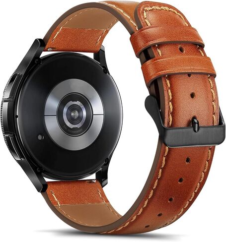 أحزمة Tasikar الجلدية متوافقة مع Samsung Galaxy Watch 7/6/5/4 Band/Watch 6 Classic 43mm 47mm/Watch 5 Pro Band، حزام جلد طبيعي لساعة Galaxy Watch 4 Classic/Watch 3، بني كلاسيكي in Saudi Arabia