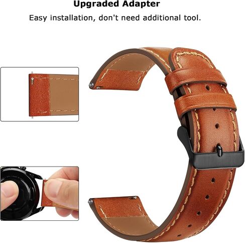 أحزمة Tasikar الجلدية متوافقة مع Samsung Galaxy Watch 7/6/5/4 Band/Watch 6 Classic 43mm 47mm/Watch 5 Pro Band، حزام جلد طبيعي لساعة Galaxy Watch 4 Classic/Watch 3، بني كلاسيكي in Saudi Arabia