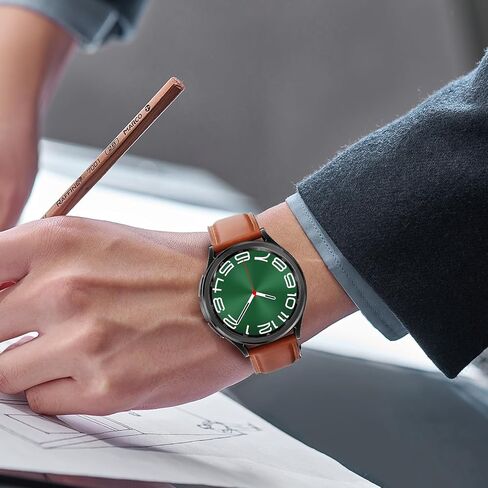 أحزمة Tasikar الجلدية متوافقة مع Samsung Galaxy Watch 7/6/5/4 Band/Watch 6 Classic 43mm 47mm/Watch 5 Pro Band، حزام جلد طبيعي لساعة Galaxy Watch 4 Classic/Watch 3، بني كلاسيكي in Saudi Arabia