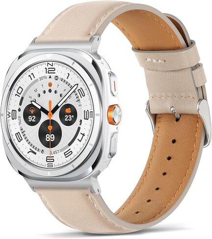 أحزمة Tasikar الجلدية متوافقة مع Samsung Galaxy Watch 7/6/5/4 Band/Watch 6 Classic 43mm 47mm/Watch 5 Pro Band، حزام جلد طبيعي لساعة Galaxy Watch 4 Classic/Watch 3، بني كلاسيكي in Saudi Arabia