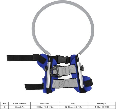 Blind Dog Harness Guiding Device, Blind Dog Halo Pet Harness Anti Collision Ring, Lightweight Blind Halo Harness with Reflective Effect for Blind Dogs Cats (Blue) in Saudi Arabia