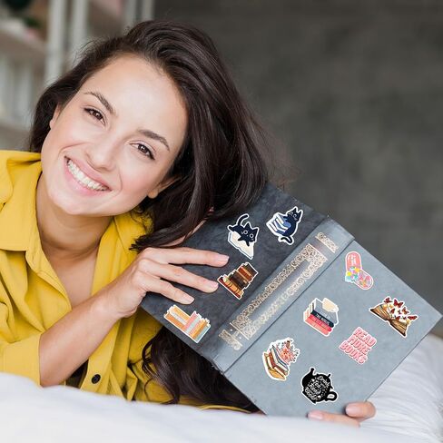cobee 100 جهاز كمبيوتر شخصى ملصقات الكتاب لأوقد، ملصقات bookish الفينيل للماء لطيف الشارات القط ملصقات القراءة لbooktok زجاجة مياه الكمبيوتر المحمول الهاتف كتاب عشاق سجل القصاصات in Saudi Arabia