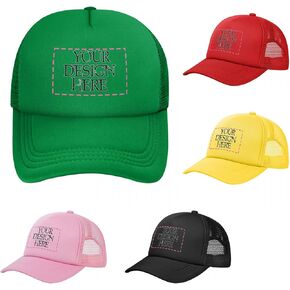 Trucker Hat Men & Women with Photo Logo, Custom Adjustable Baseball Cap
