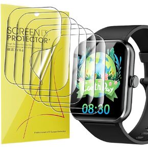 Compatible for Blackview Military Smart Watch Screen Protector, [6 Pack] Full Coverage TPU Clear Film Compatible for Blackview R50 1.85" Smart Watch (6 Pack, Compatible for Blackview R50)