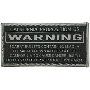 California Prop 65 “Causes Cancer" Funny Warning for Gun Lovers - Embroidered Morale Patch