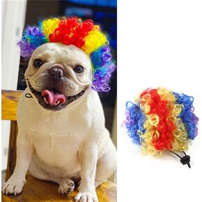 Halloween Funny Pet Wigs for Dogs, Cat Wigs.Dog Birthday, Dog Cosplay, Dog Costumes, Pet Wigs. (Clown Wig)