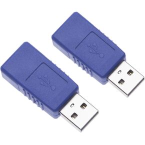 2 Pieces USB 2.0 Male to Female OTG Adapter USB A Plug Gender Changer Coupler Connector Short Extension Converter Adaptor for Computers, Laptops, Printers, Hard Drives (2 Pack)