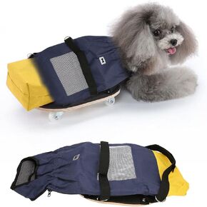 Pssopp Dog Mobility Harness Wheelchair, Composite Plank Paralyzed Dog Wheelchair Walk Assistant Cart Kit for Small Dog Cat M(Suitable for 4‑6kg/8.8‑13.2lb)