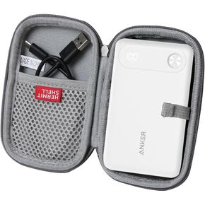 Hermitshell Hard Travel Case for Anker Power Bank, 10,000mAh Portable Charger with Built-in USB-C Cable and Lanyard (Purple)