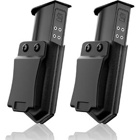 2 Pack Mag Carrier for .45 ACP Single Stack Magazines, IWB/OWB Universal Magazine Holster - Kydex Mag Holster Ambidextrous Concealed Carry Holster with Adjustable Retention