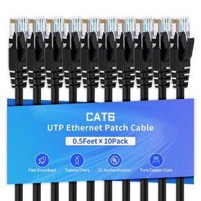 Cat6 Ethernet Cable 6 Feet 10 Pack Network RJ45 Cat6 Internet Patch Cable, Unshielded, Orange