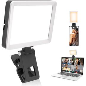 UBeesize Selfie Light for Phone, 80 LED Video Fill Light with Clip for iPhone, Laptop, 3 Light Modes 10 Level Brightness Portable Travel Light for Tiktok, Selfie, Vlog, Live Stream,Make Up,Photography