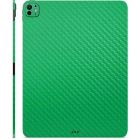 Carbon Fiber Skin Compatible with Apple iPad Pro 13 (M4) 2024 - Solid Green - Premium 3M Vinyl Protective Wrap Decal Cover - Easy to Apply | Crafted in The USA by MightySkins