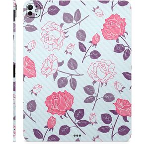 Carbon Fiber Skin Compatible with Apple iPad Pro 13 (M4) 2024 - Vintage Floral - Premium 3M Vinyl Protective Decal Cover - Easy to Apply | Crafted in The USA by MightySkins
