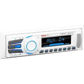 BOSS Audio Systems MR1308UAB Marine Receiver - Weatherproof, Bluetooth Audio, USB, SD, MP3, AM/FM, Aux-in, No CD Player, White, 8.50in. x 8.50in. x 4.00in.