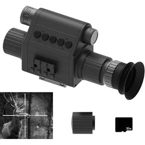 50mm Lens Night Vision monoculars for 20mm Rail Mount 4X Optic Lens Detection Range Up to 200m Photo and Recording Card Reader Included for Hunting Outdoors Explore