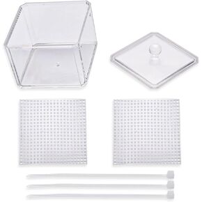 Hermit Crab Water Tank with Climbing Ramps for Small or Medium Hermit Crab Habitat, Hermit Crab Aquarium Tank Cage Salt Water Pool Accessories