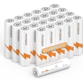 PKNOVA AA Battery, Double A Battery 1.5V Alkaline for Household and Electronic Devices - 24 Count LR6 Battery