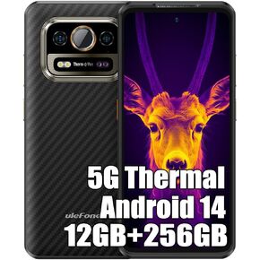 Ulefone Armor 25T PRO 5G Rugged Smartphone Thermal Imaging Scanner,12GB+256GB Rugged Phone,6.78" FHD+ Display, 50MP+32MP, 6500mAh 33W, Android 14 Cell Phone, Dual 5G/4G LTE/NFC/OTG/Wireless Charging