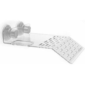 Clear Acrylic Turtle Basking Platform Tortoise Climbing Resting Terrace with 2 Suction Cups for Fish Tank Aquarium Platform, 1 Piece (Large)