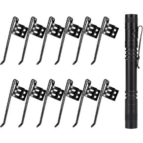 20 Pieces Replacement Flashlight Clip for Removable Accessories, Black Pocket Clip, Pen Clip, Durable、Lightweight、Portable