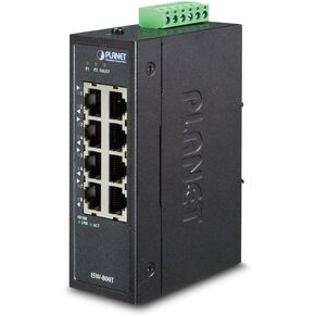 PLANET ISW-800T IP30 Compact Size 8-Port 10/100TX Industrial Fast Ethernet Switch (-40~75 degrees C)
