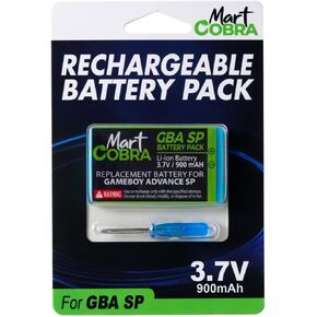 Mart Cobra Gameboy Advance SP Battery Pack (Rechargeable) with Screwdriver - Nintendo Gameboy SP Battery Replacement Lithium-ion Batteries - Compatible with GBA SP Battery (3.7V 900mAh)