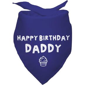 Happy Birthday Daddy Navy Blue Dog Bandana Triangle Dog Scarf Decorations Accessories for Dogs Pets Cat Pet Scarves for Dog Lovers Owner Gift Pet Lover Gifts