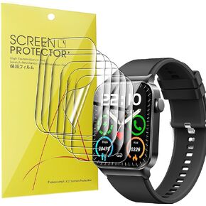 Compatible for Uaue Smart Watch Screen Protector, [6 Pack] Full Coverage TPU Clear Film Compatible for Donerton T50S T50H 1.85" Smartwatch/Uaue T50S 1.85" Smart Watch (6 Pack)