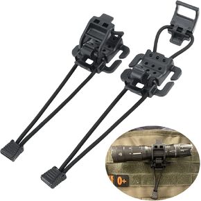 2 Pack Tactical Gear Clip - Multipurpose Fastener for Clipping Gear to Backpack (Compatible with Molle Bags)- Used to Hold Flashlights, Tourniquet, Walking Sticks and More