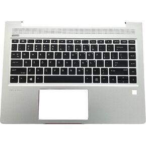 Replacement Laptop Upper Case Palmrest Non-Backlit Keyboard Assembly Part for HP ProBook 440 G6 G7 PB 445R G6 K12 PB 445 G6 L44589-001 L65225-001 Sliver