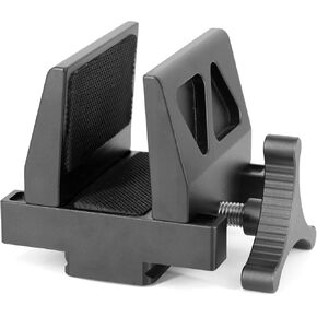 Tactical Gun Rifle Clamp Shooting Tripod Rest, Heavy Duty Aluminum Tripod Mount Head with 1/4" & 3/8" Screw Holes, Universal 2 in 1 Clamp for Shooting Target, Range and Outdoors