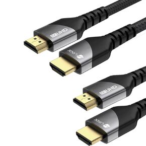 Ultra High Speed HDMI Cable 48Gbps UNX, 10 FT, Pack of 2, 8K 60Hz, 4K 120Hz, 0.01ms, HDR10+, eARC, HDCP2.3, Compatible with Netflix, Roku, TV, PC, Monitor, Projector, PS5, Xbox