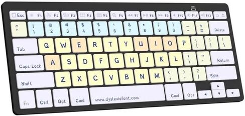 لوحة مفاتيح Logickeyboard مع خط Dyslexie • محرف فريد لتسهيل القراءة والتعلم والعمل • سلك USB • منفذا USB مدمجان • التوصيل والتشغيل مع جهاز Mac in Saudi Arabia