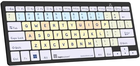 لوحة مفاتيح Logickeyboard مع خط Dyslexie • محرف فريد لتسهيل القراءة والتعلم والعمل • سلك USB • منفذا USB مدمجان • التوصيل والتشغيل مع جهاز Mac in Saudi Arabia