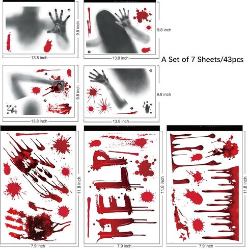 Halloween Windows Clings for Halloween Decoration, Garlvaso Double Side Halloween Window Stickers Set Halloween Decor, Removable Window Decals for Halloween Party Decorations (122) in Saudi Arabia