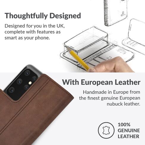 Snakehive Samsung Galaxy S21 Ultra Vintage Wallet || Real Leather Wallet Phone Case || Genuine Leather with Viewing Stand & 3 Card Holder || Flip Folio Cover with Card Slot (Brown) in Kuwait