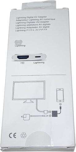L8-3SE Lightning Digital AV Adapter - Lightning to Lightning and HDMI, White Color, Compatible with iPhone, iPad, and iPod in Saudi Arabia